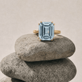 Gold or Silver Ocean Blue Topaz Ring - Bali
