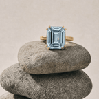 Gold or Silver Ocean Blue Topaz Ring - Bali