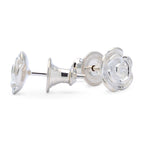 Rose Flower Silver Stud Earrings