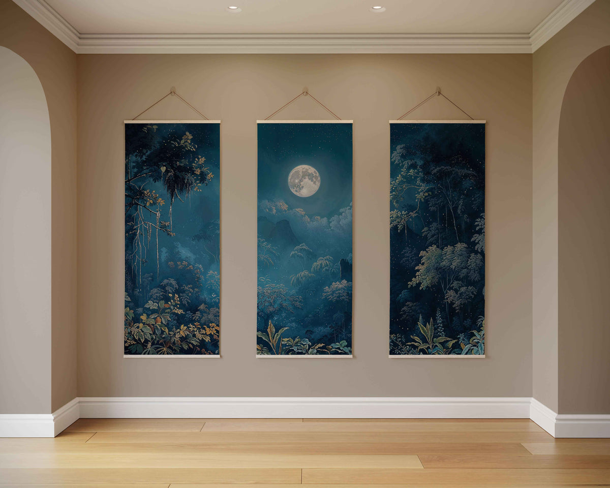 Moonlit Forest Tapestry