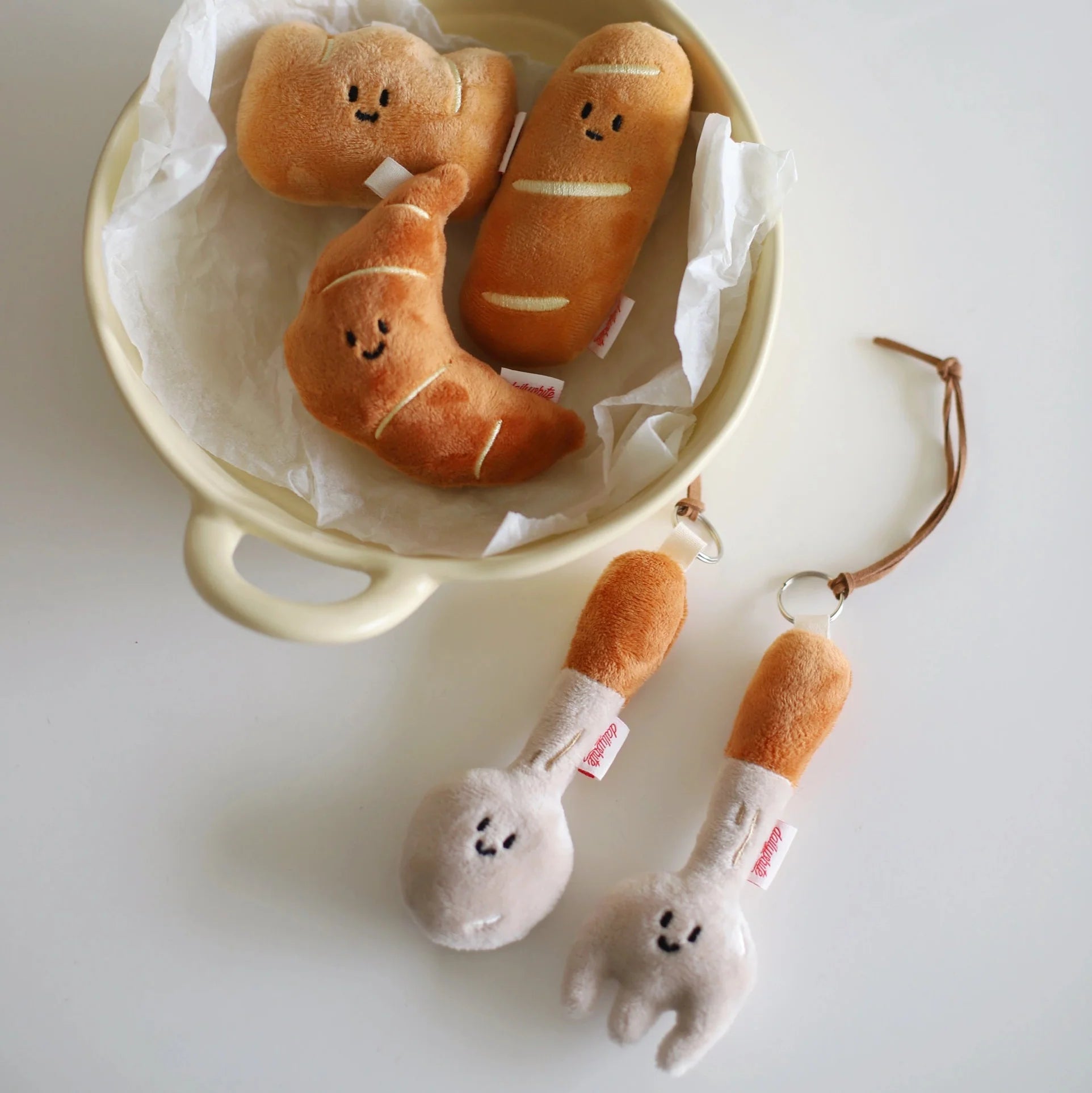 Daily White | Spoon And Fork Plush Charm