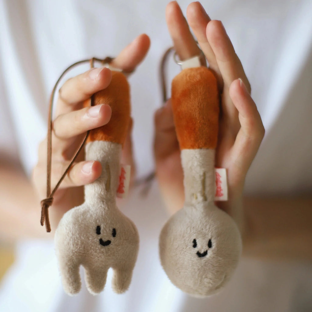 Daily White | Spoon And Fork Plush Charm