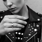 Square Pebble Ring – Oxide & Polish Finish- Recycled Sterling Silver- One Of A Kind