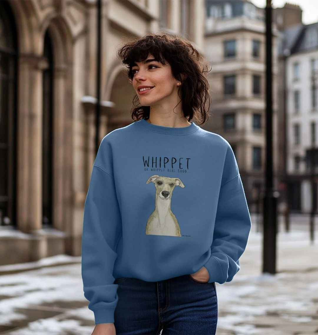 Whippet-Inspired Women’s Oversized Sweatshirt: Cozy, Cool, and Zoomie-Approved!