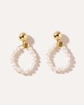 Stacked Circle Pearl Earrings