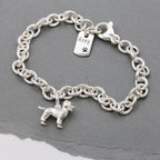 Staffordshire Bull Terrier Silver Dog Charm Bracelet