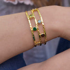Thalia Gemstone Bangle with Garnet, Peridot, Labradorite & Amethyst