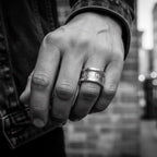 Street Ring – Sterling Silver Men’s Band with Oxidised Finish