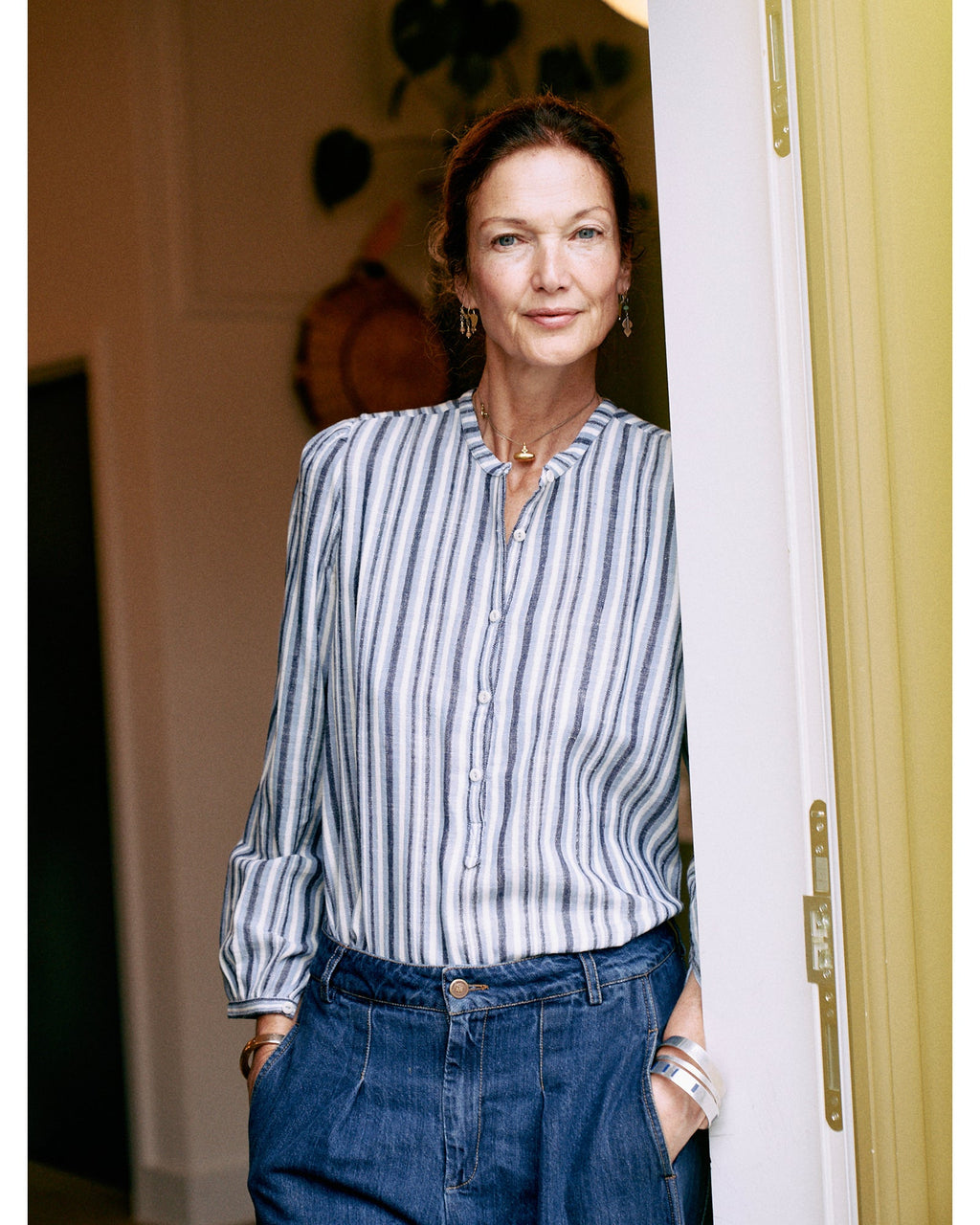 nora blouse | sargasso sea stripe | now £75 in the sale