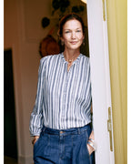 nora blouse | sargasso sea stripe | now £75 in the sale
