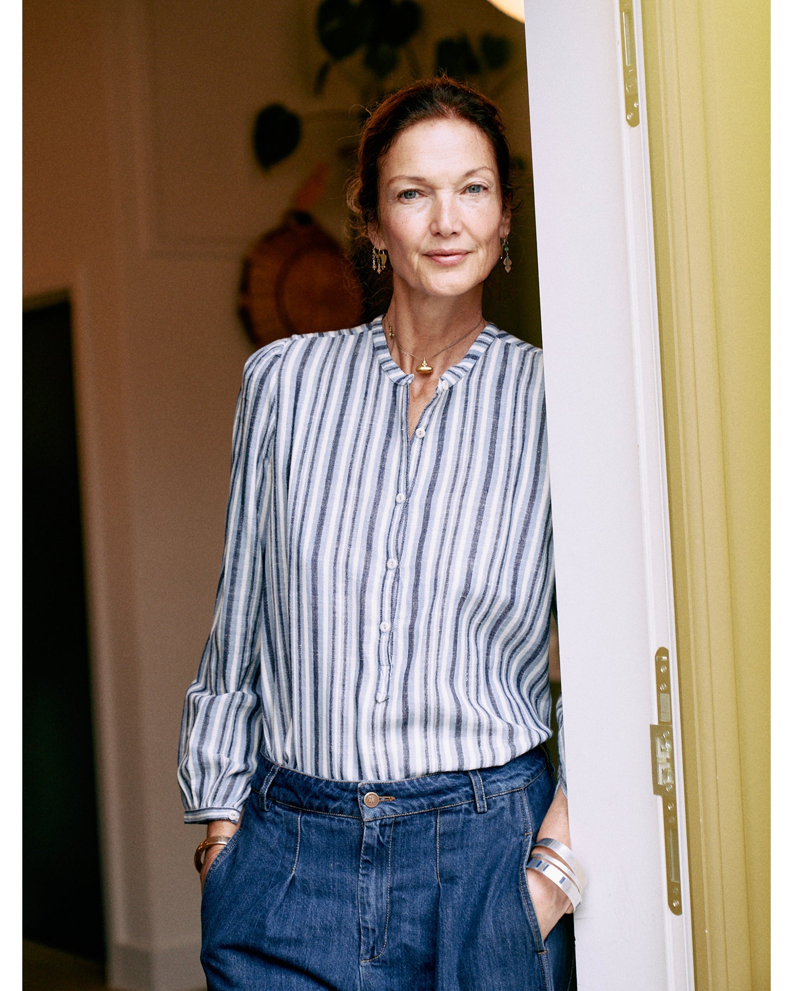 nora blouse | sargasso sea stripe | now £75 in the sale