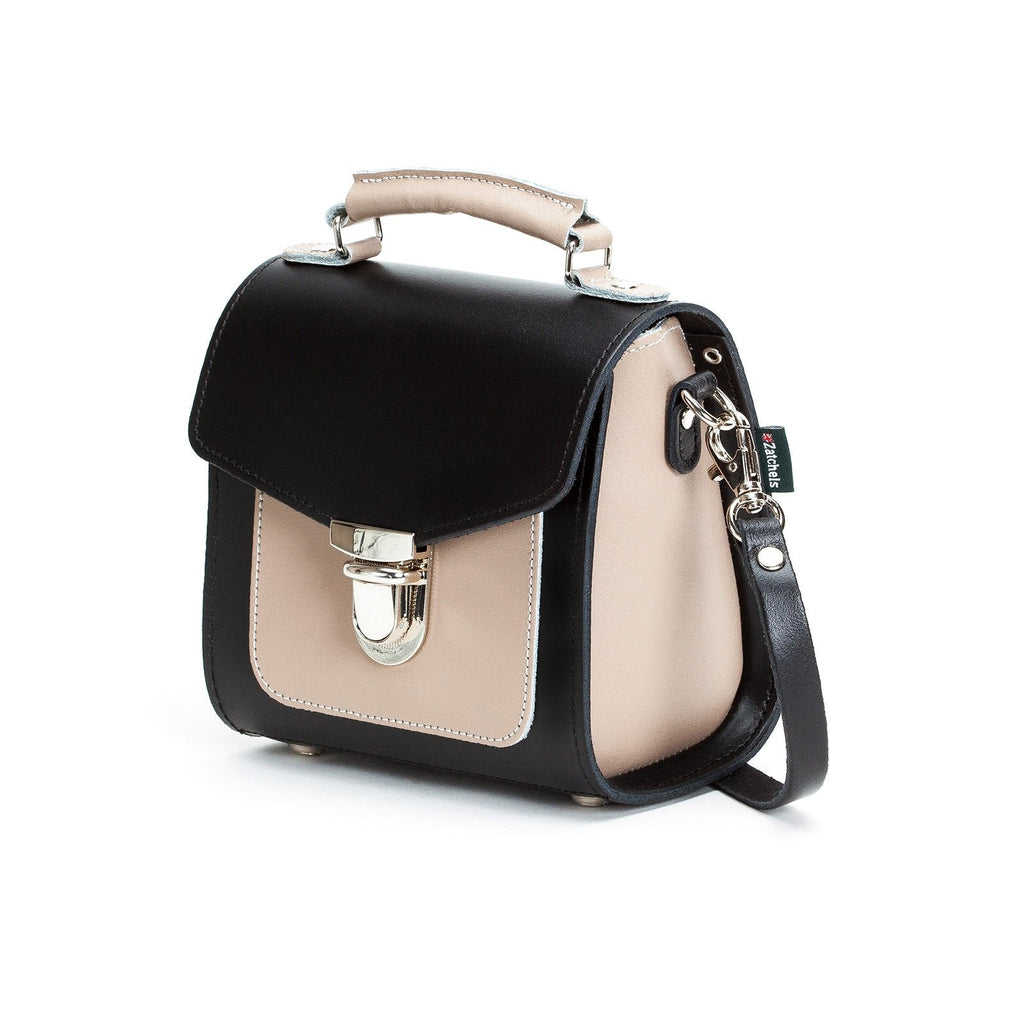 Handmade Leather Sugarcube Handbag - Cafe Noir