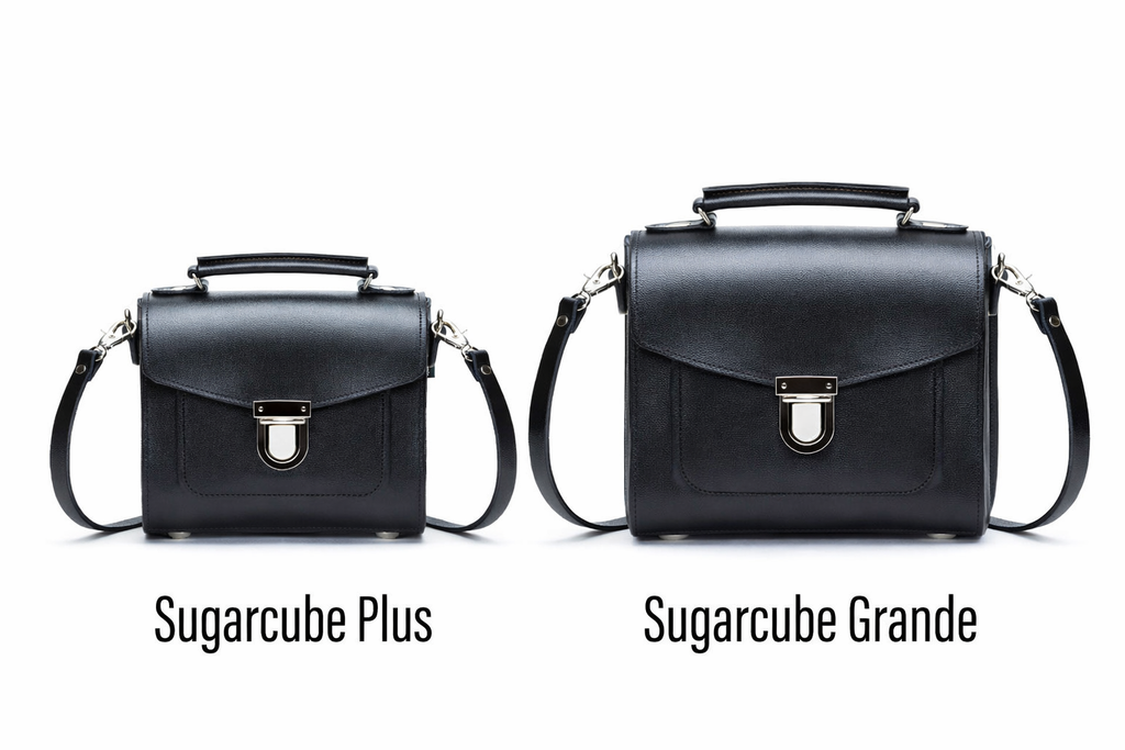 Handmade Leather Sugarcube Handbag - Black