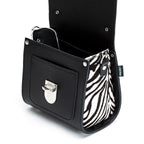Handmade Leather Sugarcube Handbag - Zebra
