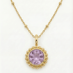 Sunburst Necklace - Amethyst in Gold or Silver