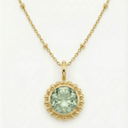 Sunburst Necklace - Green Quartz in Gold or Silver