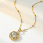 Sunburst Necklace - Green Quartz in Gold or Silver