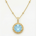 Sunburst Necklace - Sky Blue Topaz in Gold or Silver