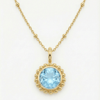 Sunburst Necklace - Sky Blue Topaz in Gold or Silver
