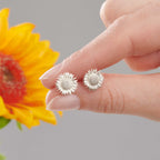 Sunflower Silver Stud Earrings