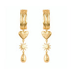 Sun, Rain and Hearts Drop Earrings