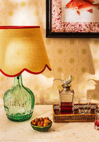 Sweet Red Trim Scalloped Lampshade