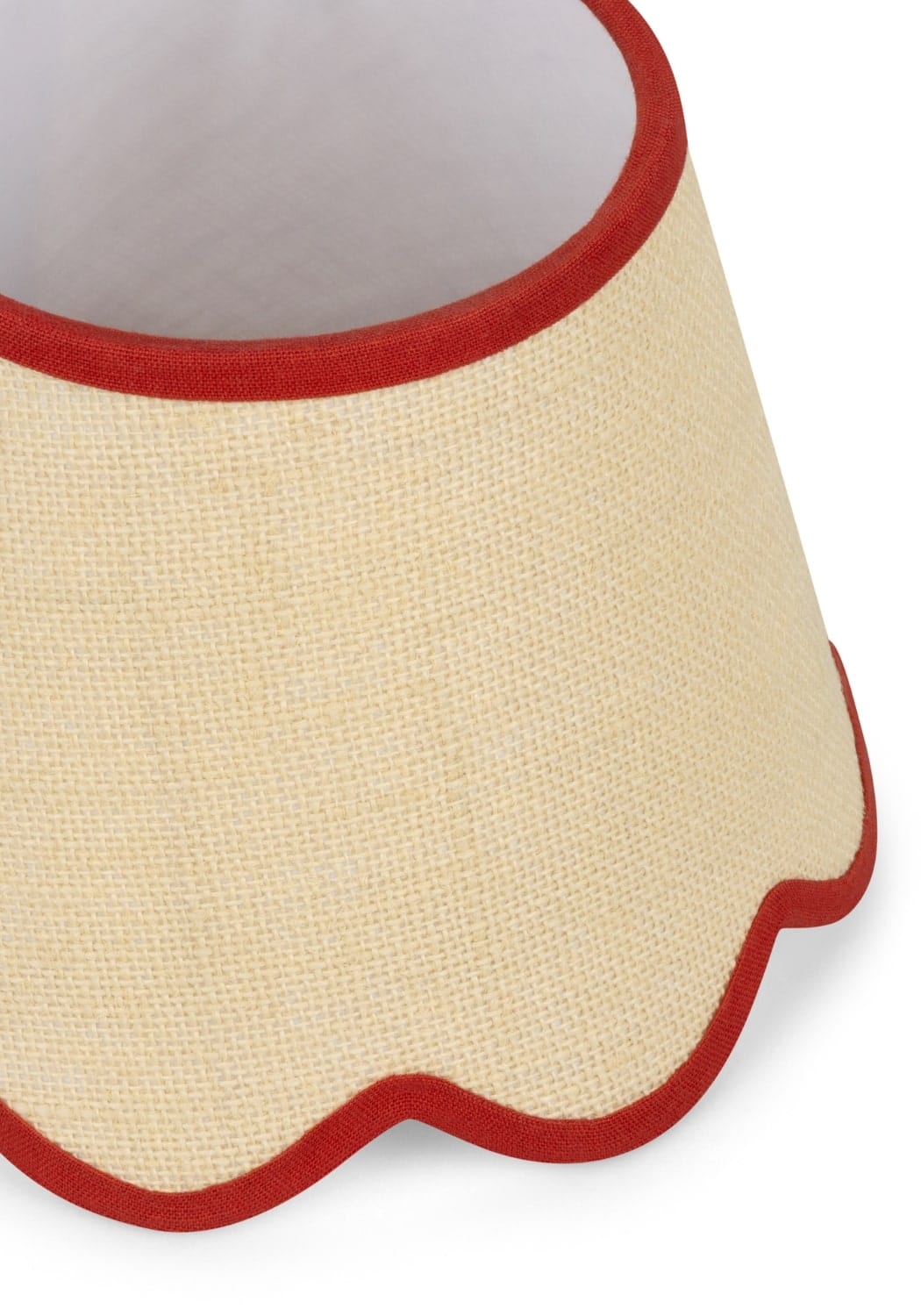 Sweet Red Trim Scalloped Lampshade