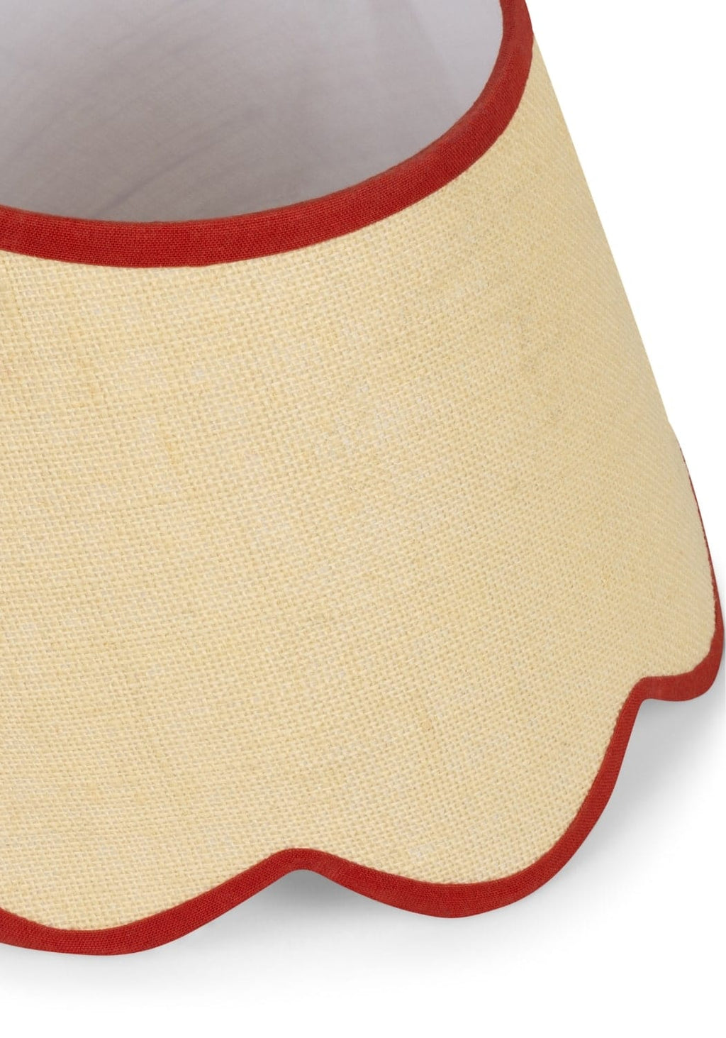 Sweet Red Trim Scalloped Lampshade