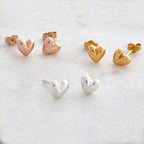 Sweetheart Silver Stud Earrings