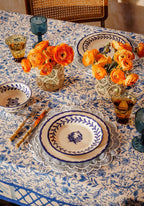 Belgravia Bloom Blue Cotton Tablecloth