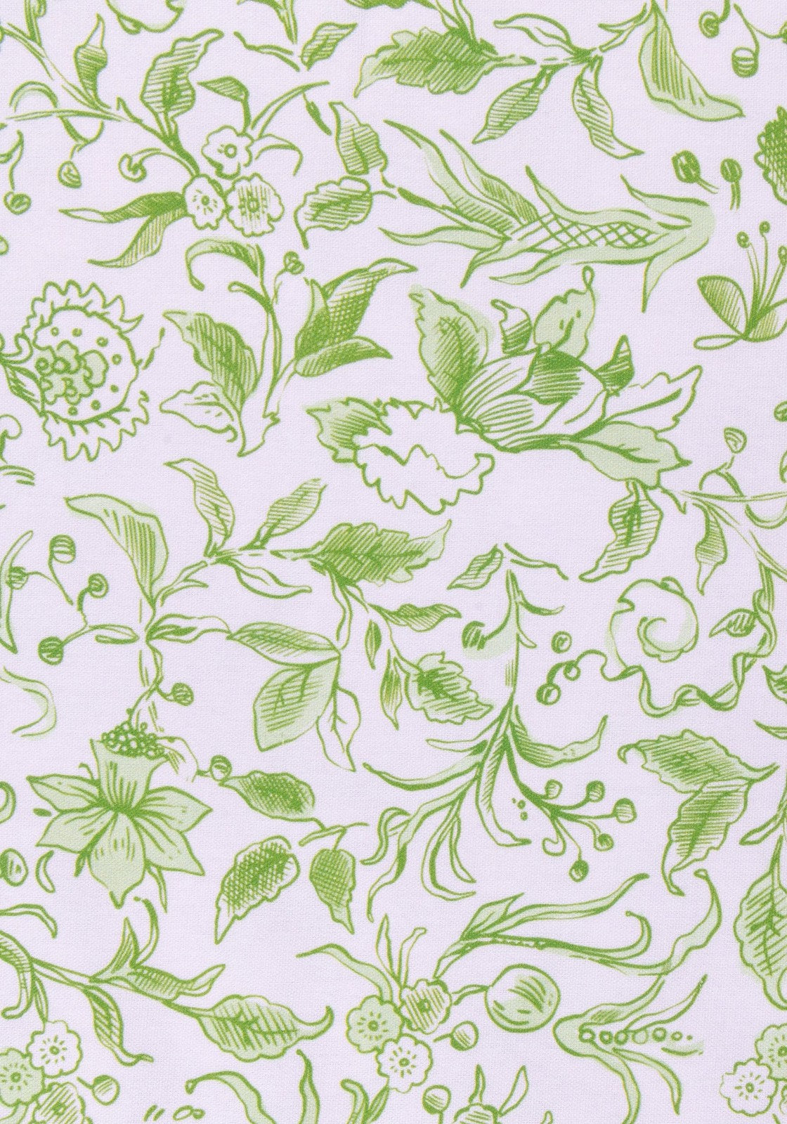 Pretty Meadow Green Floral Cotton Tablecloth