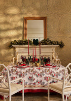 Sommerset Scroll Red Cotton Tablecloth