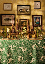 The Wycliffe Woodland Green Cotton Tablecloth