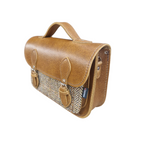Midi Tannery & Tweed Satchel - Tan