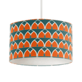 Teal and Orange Drum Lampshade, Geometric Arches Design Shade for Table, Floor or Ceiling Pendant Light