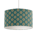 Teal Drum Lampshade, Retro Circles Design Shade for Table, Floor or Ceiling Pendant Light