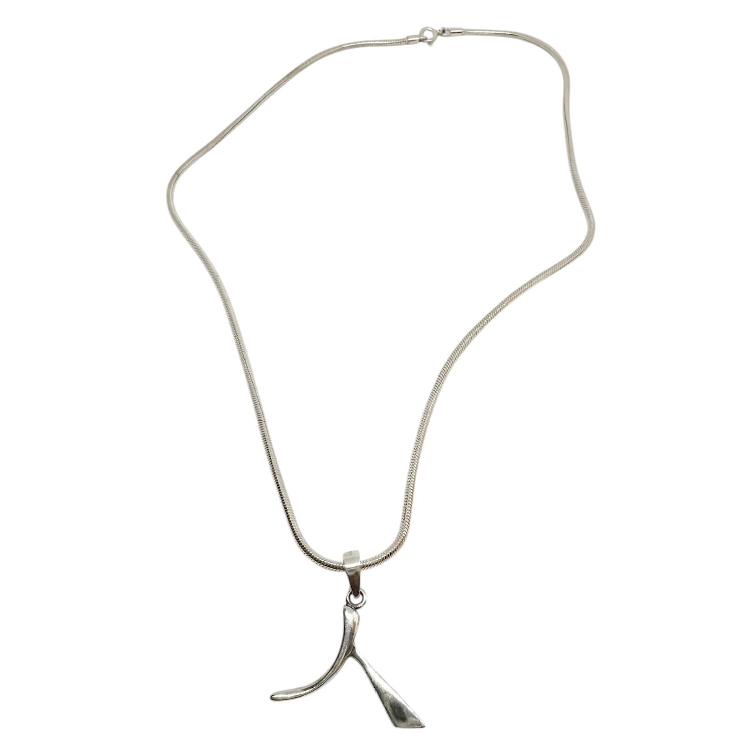 Kanji "Person" Pendant Necklace – Sterling Silver 925 Snake Chain