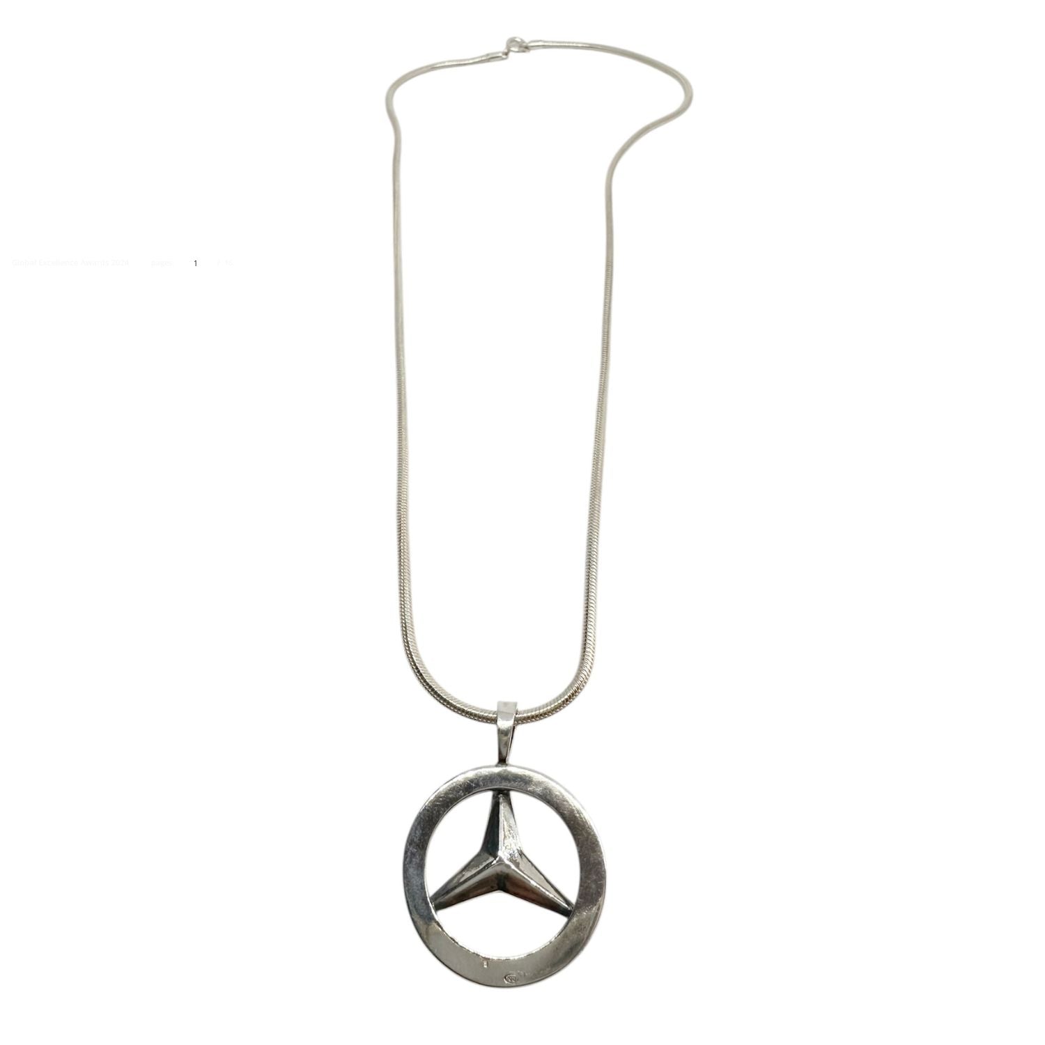 Mercedes Pendant Necklace – Sterling Silver 925 Snake Chain