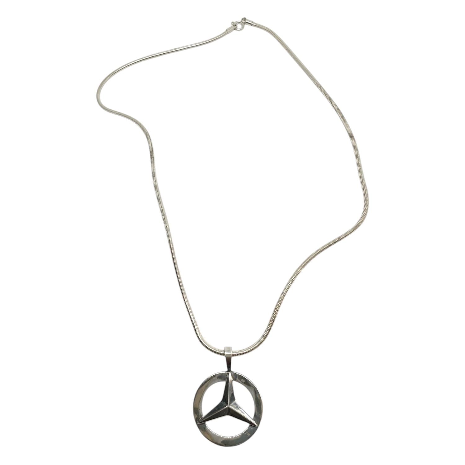Mercedes Pendant Necklace – Sterling Silver 925 Snake Chain