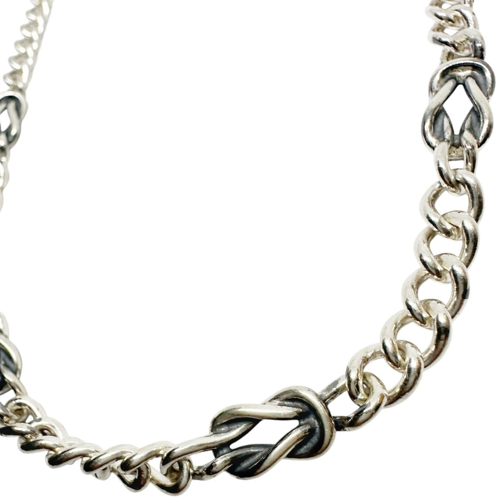 Men’s Sterling Silver Nautical Knot Necklace – Curb Chain Design