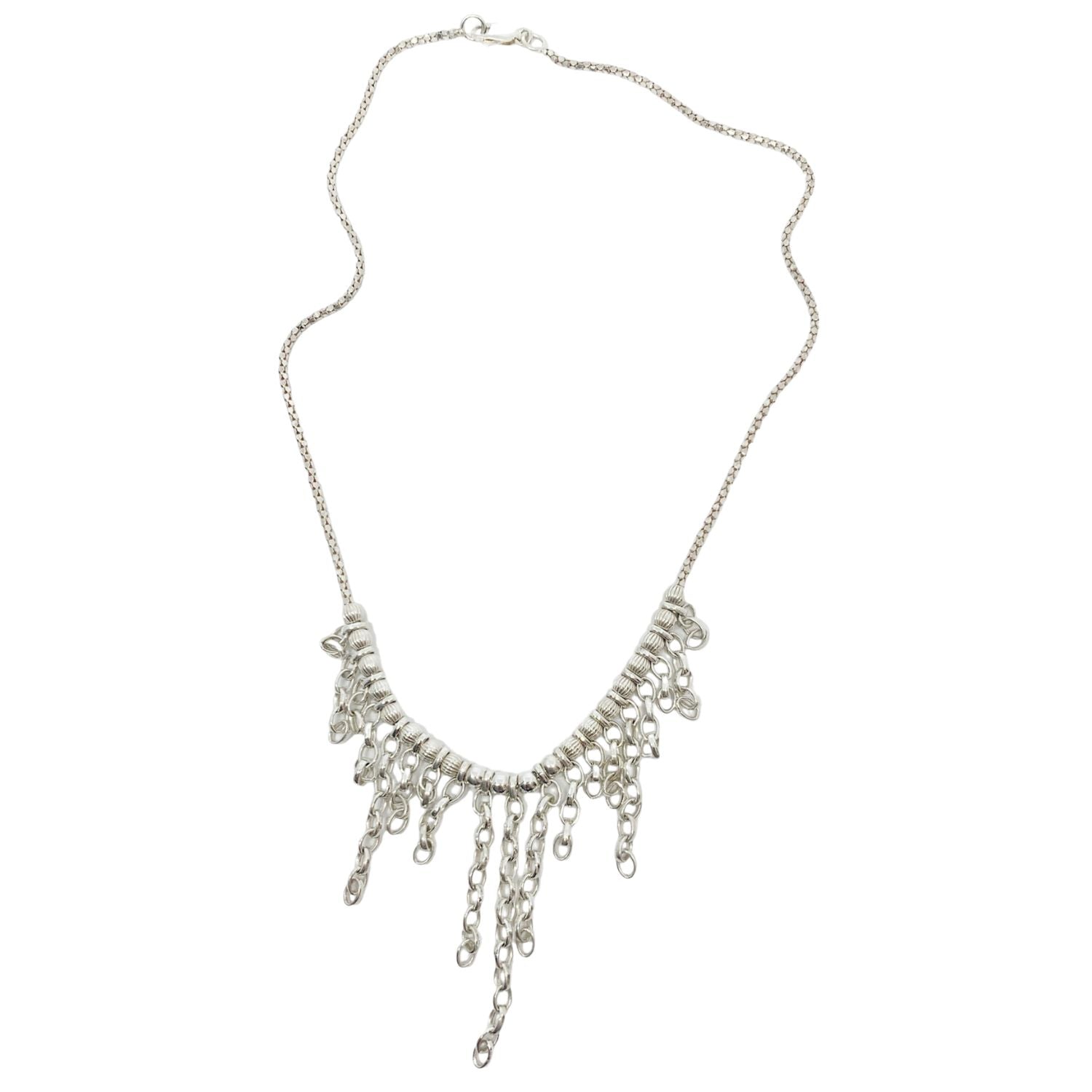 Rain Drop Necklace –  Recycle Sterling Silver 925 Handmade
