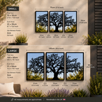 Three Panel Tree Garden Mirror – Outdoor Acrylic Wall Art