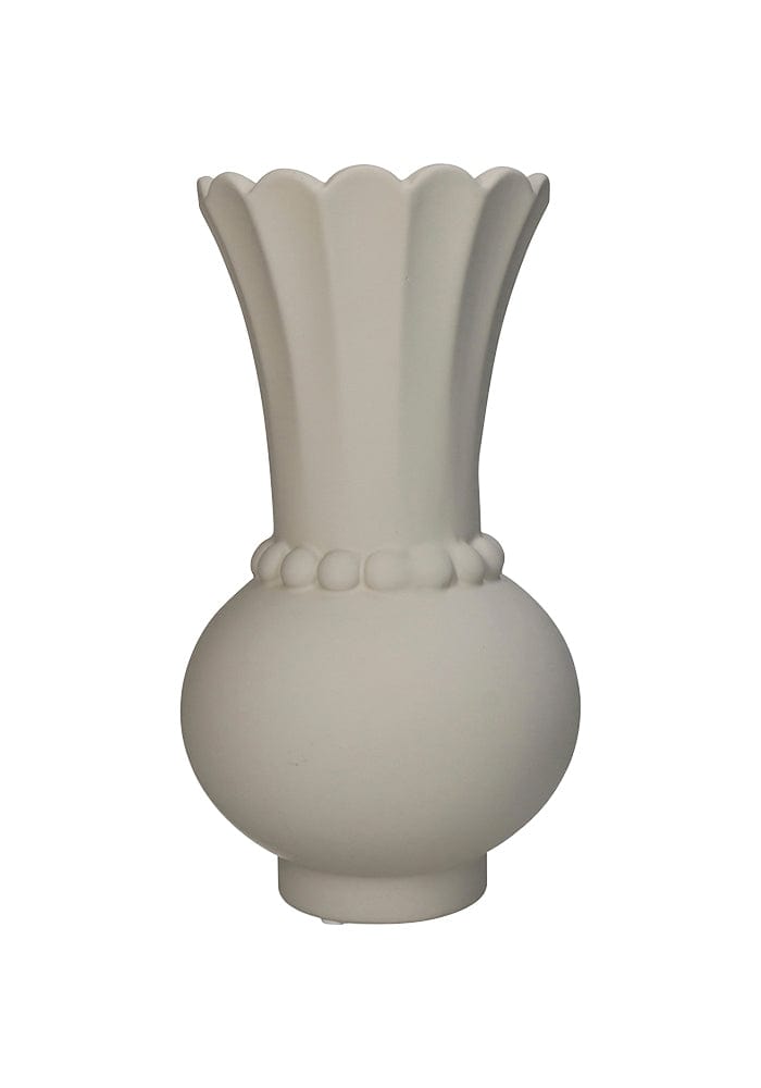 Timeless Ivory Vase with Bobbin Accent