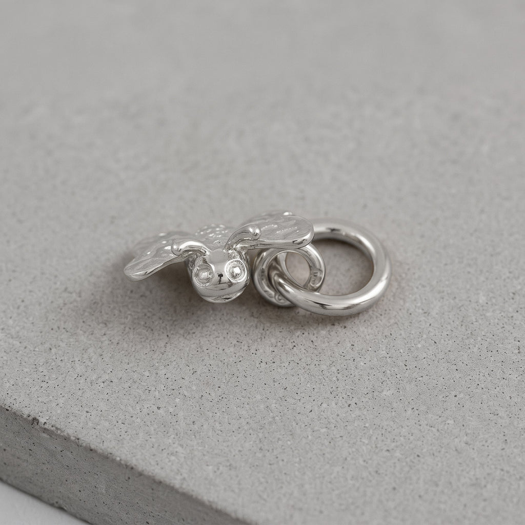 Tiny Bumble-Bee Silver Charm