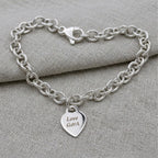 Tiny Heart Tag Personalised Silver Charm Bracelet