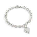 Tiny Heart Tag Personalised Silver Charm Bracelet