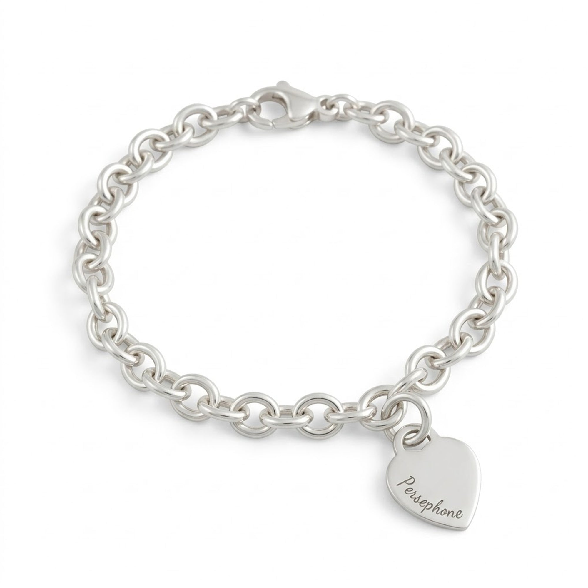 Tiny Heart Tag Personalised Silver Charm Bracelet