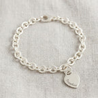 Tiny Heart Tag Personalised Silver Charm Bracelet