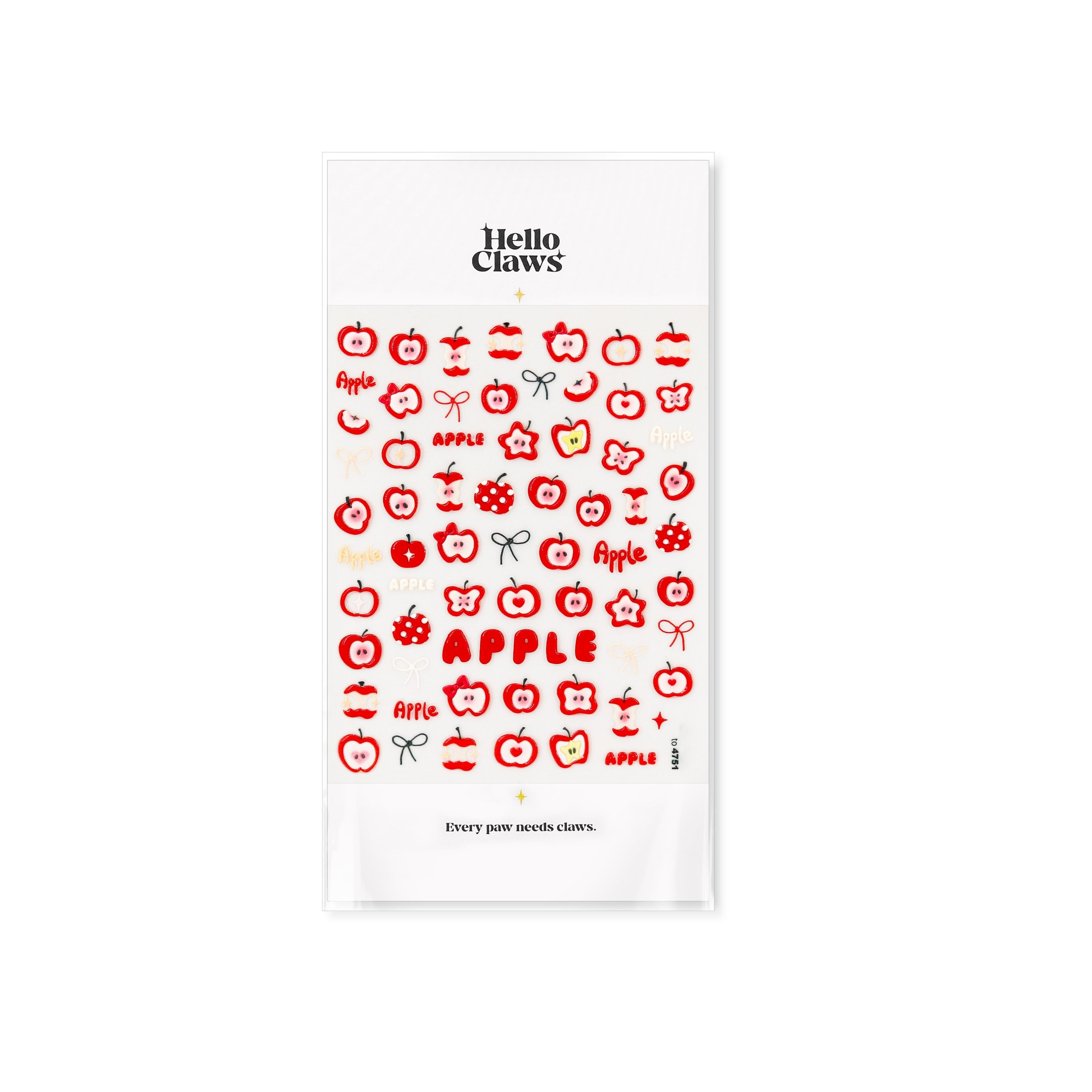 Hello Claws | Red Apple 3D Nail Deco Sticker