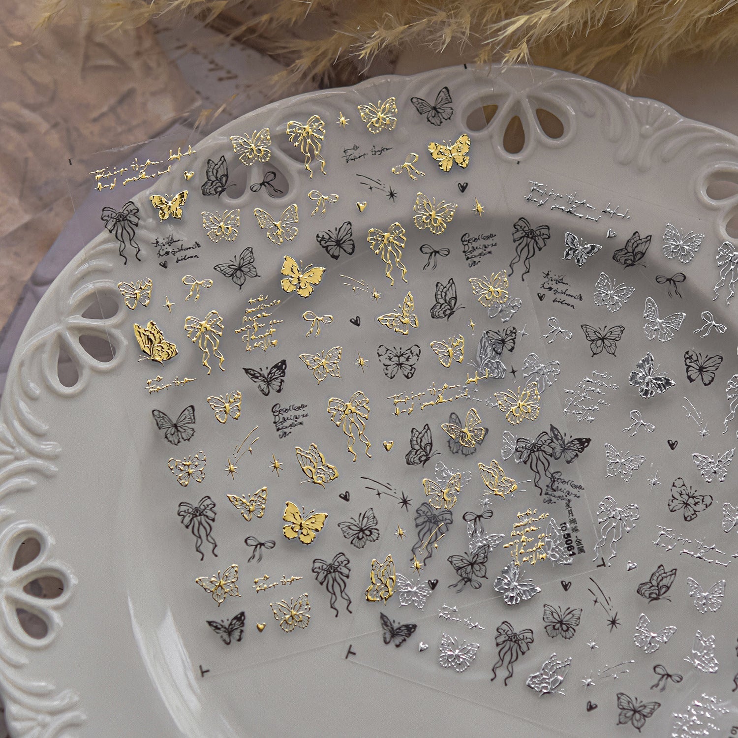 Hello Claws | Butterfly And Bowknot Hot Stamping Nail Deco Sticker